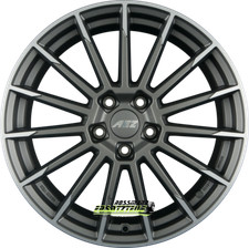 4x AEZ Atlanta graphite matt polished 8x18 ET44 - LK5/112 ML57.1 Felge Alu