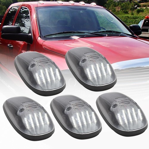 5 piezas para camioneta Dodge Ram 99-01 cabina techo luz de circulación carcasa cromada blanca LED A - Imagen 6 de 10