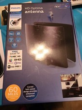 Philips Elite Optima HD Indoor Amplified Curved TV Antenna Black New Open Box