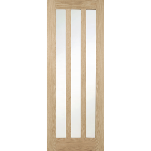 internal door aston unfinished oak glazed - clear or frosted glass 3 light door - Picture 17 of 19