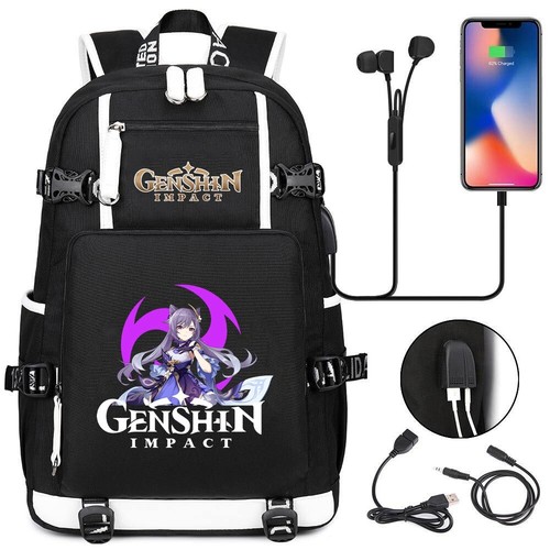 Mochila USB Game Genshin Impact Venti Hombres Adolescentes Mochila Estudiante Bolsas Escolares - Imagen 29 de 48