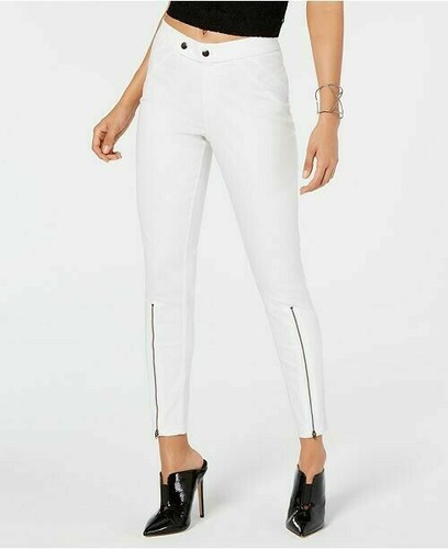HUE Size:XLARGE Women's Extreme Zip Denim Skinny Jeans Color:WHITE - Picture 1 of 2