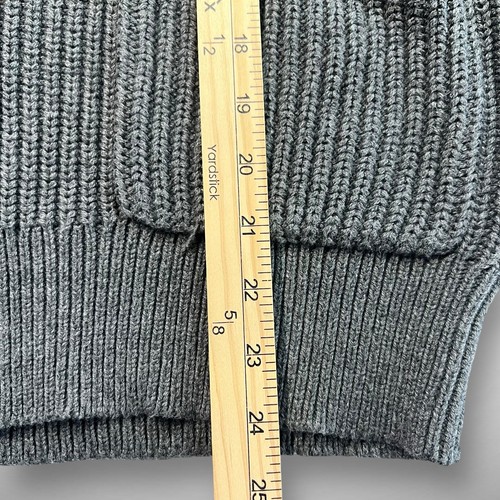 J Crew Shawl Collar Cardigan Mens Large Sweater Gray Chunky Knit Pockets NWT NEW - Picture 4 of 6