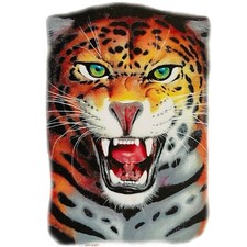 VTG Leopard Cheetah Jaguar Big Cat Head Face T Shirt Iron On Heat Transfer Nativ