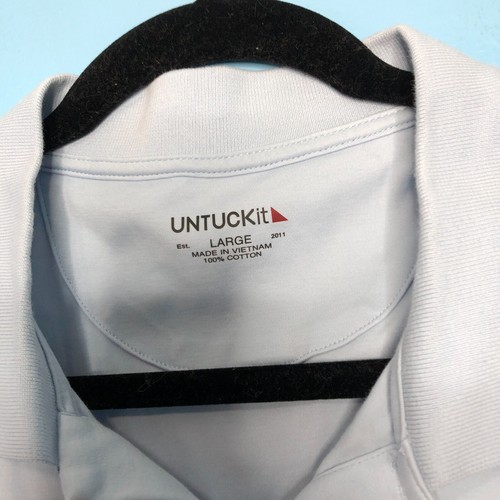 Untuckit Hemd Herren Large Blau Polo Damaschino Freizeit Workwear - Bild 2 von 8