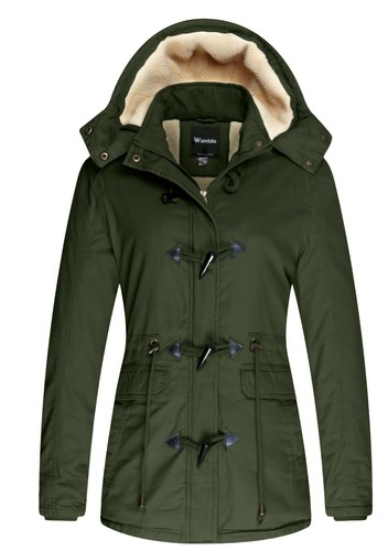 Wantdo Women's Winter Parka Jacket Fleece Warm Military Coat with Removable Hood - Picture 4 of 59