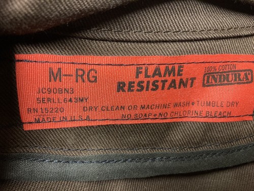 flame resistant coat. blue or brown. usa made. indura - Picture 5 of 7