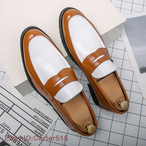 Men Loafer Color Block Shoes Dress Shoes Slip-on Penny Business Formal Shoes Sz - Picture 10 of 23