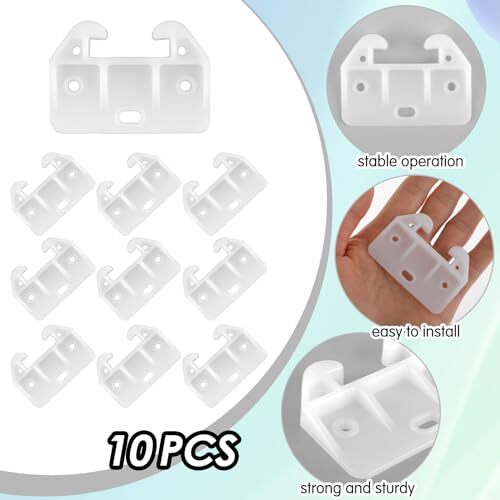 10 PCS Drawer Guide White Plastic Drawer Slides Replacement Drawer Rail - Picture 2 of 7
