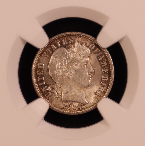1914-D Barber Silver Dime - NGC MS63 - Beautiful Lustrous Choice Original! PQ+ - Picture 7 of 9