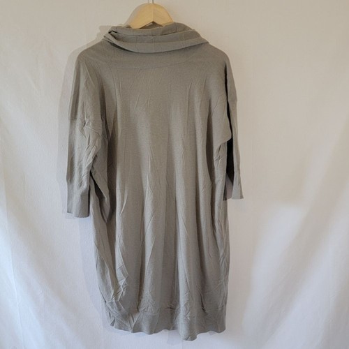 Maglia DONNA KARAN NY grigia collo alto 100% cashmere taglia L alta-bassa abbastanza lusso - Foto 2 di 10