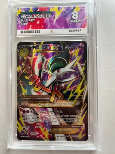 Pokemon TCG M Gallade EX 100/108 Full Art Roaring Skies 2015 - UK Ace Grading 8