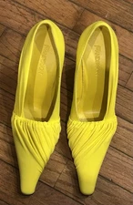 JW Anderson Textile & Leather Roughed Yellow Slip On Pumps Size 38.5 Light Scuff