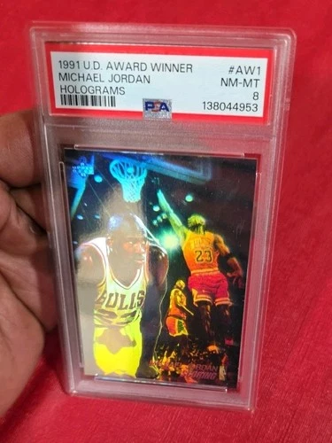 1992-93 Upper Deck #AW1 Michael Jordan Award Winner Chicago Bulls NBA Card PSA 8