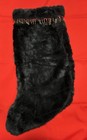 Black Super Soft Faux Fur Christmas Stocking 24"