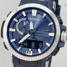 Good Condition PROTREK PRW 60 Radio Solar Navy Silver Navy