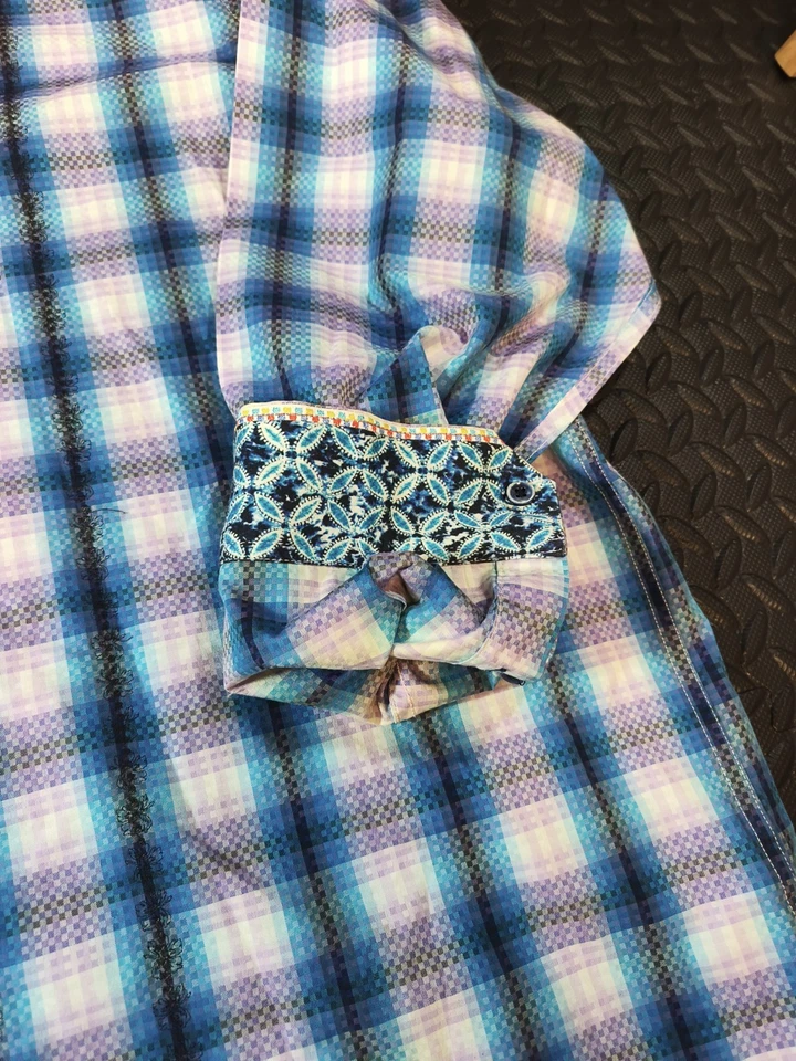 Camisa para hombre Robert Graham a cuadros puño abatible manga larga abotonada 3XLTE Foto 4 de 4