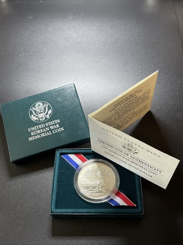 1991 D BU Korea 90% Silver Dollar Korean War Coin with US Mint Box and COA