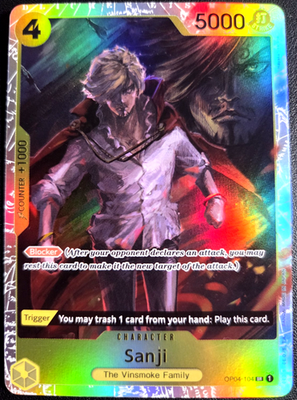 Sanji OP04-104 SR ONE PIECE Tcg Card Game NM YELLOW Reprint | eBay