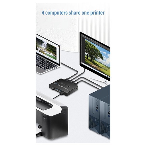 Sélecteur KM de Commutateur USB 3.0 4 Ordinateur Portable PC Hôte Partagean2324 - Afbeelding 4 van 10