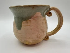 Beautiful￼ Green Brown Glazed Pottery Coffee Cup Mug