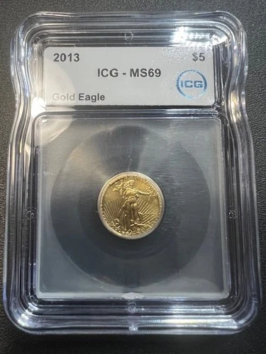 🌟1/10 Oz Fine Gold 2013 Liberty Eagle G $5 MS69 ICG
