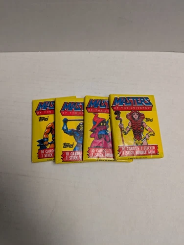 LOT OF 4 SEALED 1984 TOPPS MASTERS OF THE UNIVERSE CARD PACKS Very Nice!