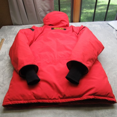 Canada Goose Down Jacket Mens Large Red Insulated Faux Fur Hood Full Zip Parka - Picture 2 of 24
