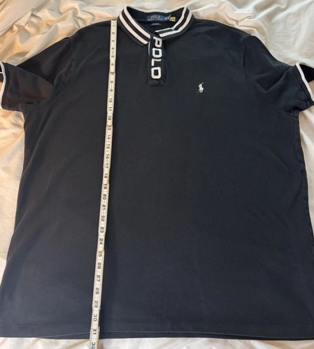 Polo By Ralph Lauren Custom Classic Fit Mesh Black Size XXL 2XL Spellout Rugby - Picture 5 of 7