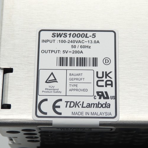 TDK-Lambda SWS1000L-5 1000W 200A 5VDC Enclosed Medical AC-DC Power Supply - Picture 3 of 4