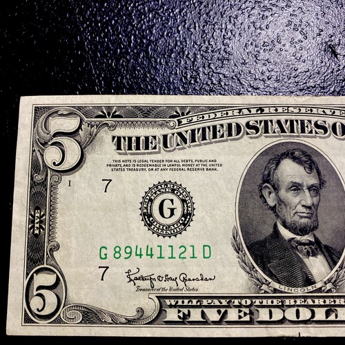 ๐ 1950 D - Crisp $5 Five Dollar Bill - Denver - Federal Reserve Note - Picture 2 of 5