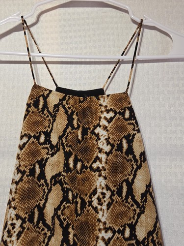 Pearle 88 Damen Schlupfkleid mit großem Schlangenmuster braun schwarz Spaghettiträger gefüttert - Bild 2 von 13