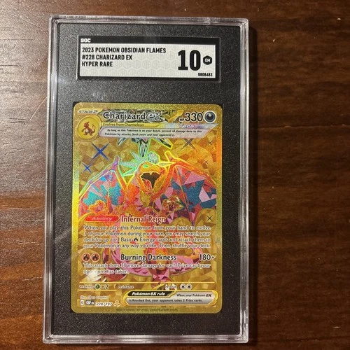 SGC 10 Pokémon Charizard EX 228/197 Obsidian Flames Hyper Rare Gold GEM MINT