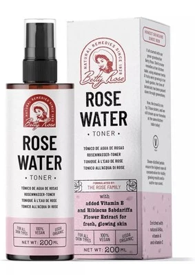 BETTY ROSE'S BOTANICALS Organic Rose Water Toner for Face, Skin & Hair - Nourishing, Hydrating Pure UK