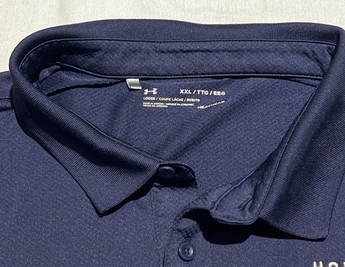 Howard University Bison Polo Shirt Under Armour Mens 2XL Blue Embroidered Logo - Picture 4 of 9
