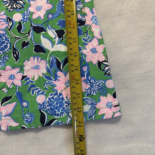 Lilly Pulitzer Polo Golf Woman XS Green Floral UPF 50+ Luxletic Meryl 1/4 Button - Picture 8 of 9