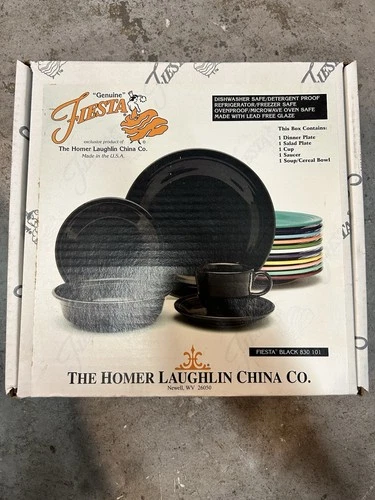 Fiestaware Black 6 -Piece Place Setting Fiesta