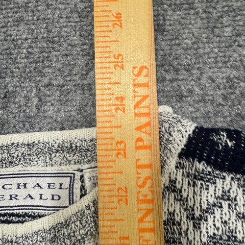 VTG Micheal Gerald Sweater Mens L Multicolor Striped Patterned Grey 90s Knitted - Picture 5 of 12