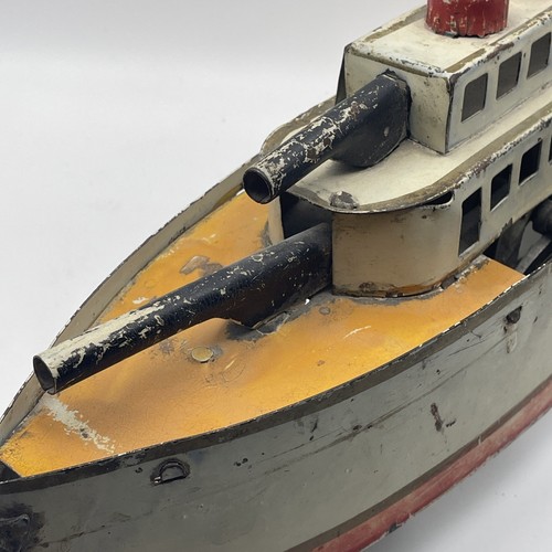 Schieble Dayton Gun Boat Ship Battleship Pressed Steel Hill Climber Toy Vintage - Picture 10 of 24