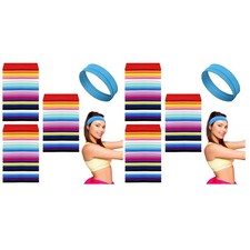 Colorful Stretchy Hair Wraps for Women - 60 Pcs Sports Headbands for Daily Use