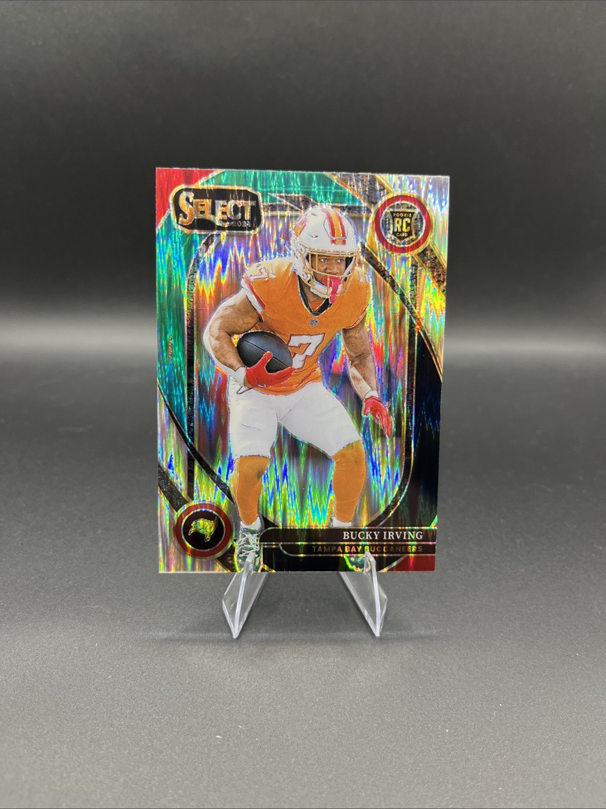 2024 Panini Select - Club Level Bucky Irving #239 Black & Green Shock Prizm (RC)