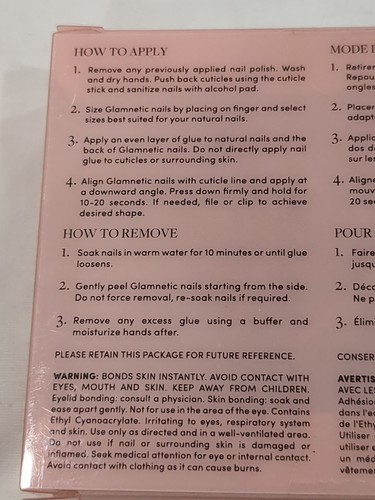 Glamnetic Press On Nails - Los Angeles Blush Nude Pink Short Almond Kit- New - Picture 4 of 8