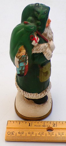 Vintage 1988 Santa Figurine Christmas Reproductions Inc. 1911 Green Robe 5" - Picture 10 of 11