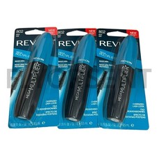 X3 REVLON MEGA MULTIPLIER MASCARA #802 BLACK 0.28oz EACH NIB