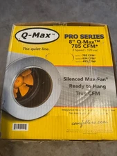 1 Left Over Q-Max 8" 785 CFM Quiet Inline Exhaust Ventilation w/ Muffler