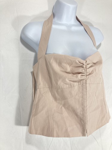 ZARA Women’s halter top Beige Size Large new With Tags - Picture 3 of 14
