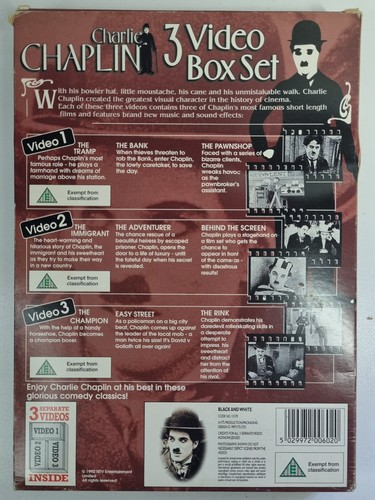 Charlie Chaplin 3 Video Box Set VHS - Picture 2 of 4