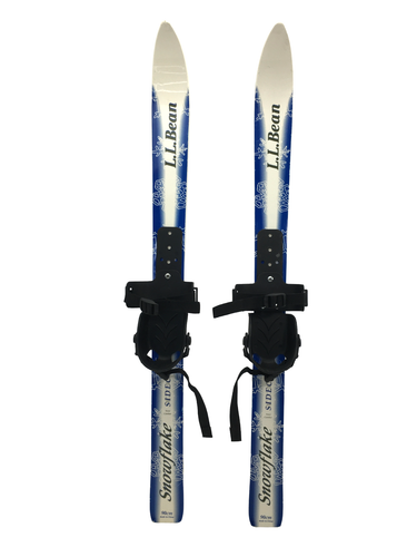 L.L.Bean Snowflake Sidecut Children's Kid's Jr. Skis Blue White 90cm 65-50-55 - Picture 1 of 17