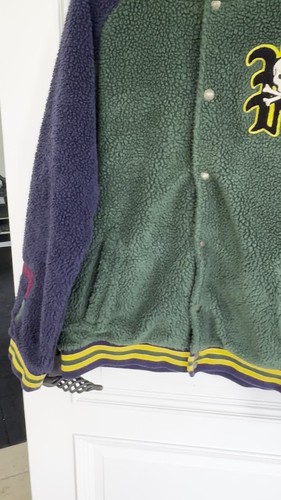 Polo Ralph Lauren Varsity P Pirate Skull Green/Navy Sherpa Bomber Jacket XL - Video 1 von 1