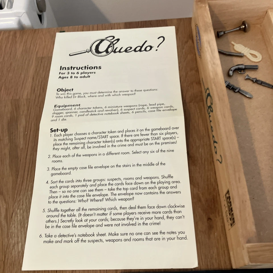 Cluedo Board Game By Parker Brothers 2003 Vintage Nostalgia Edition Wooden Box - Image 3 of 4